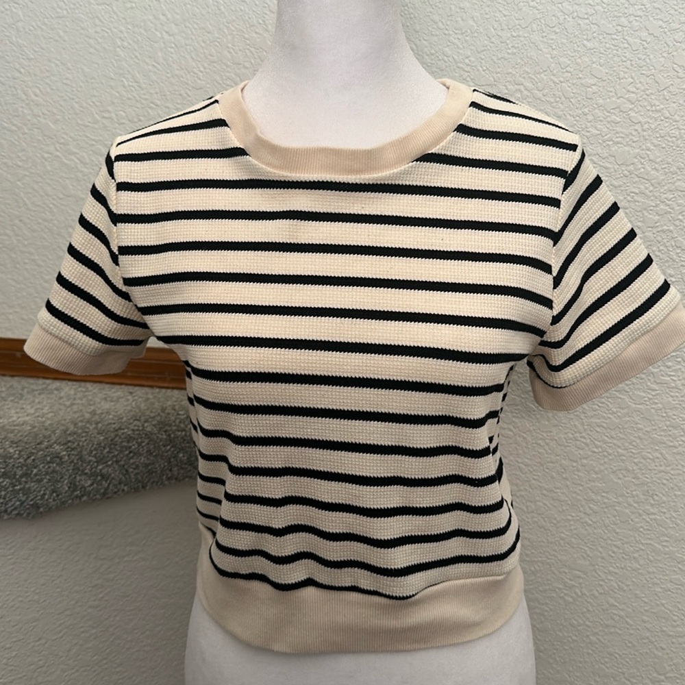Striped cropped shirt size large atelier